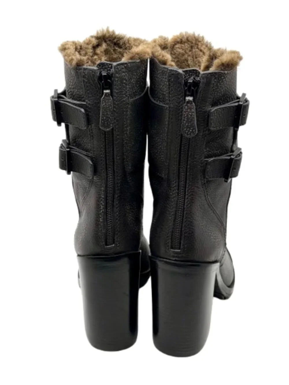 TORY BURCH~Broome Combat Boot w/Shearling Fur Lining Lace Up Booties 10 LIKE NEW